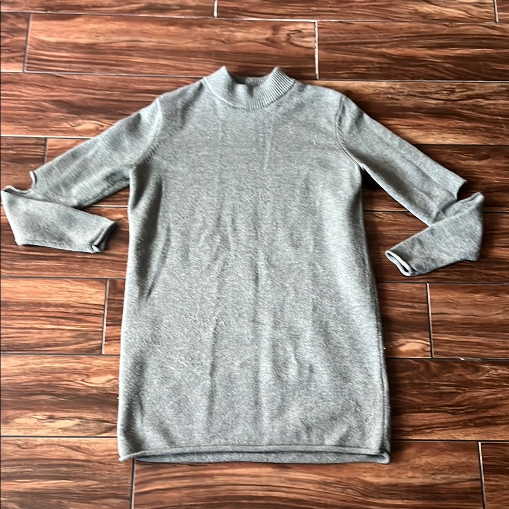Love Token Gray Long Sleeve Sweater Dress